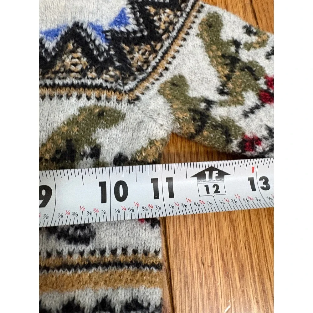 Old Navy Toddler 2T Gray Fair Isle Skiing Dinosaur Sweater Crew Neck Pullover